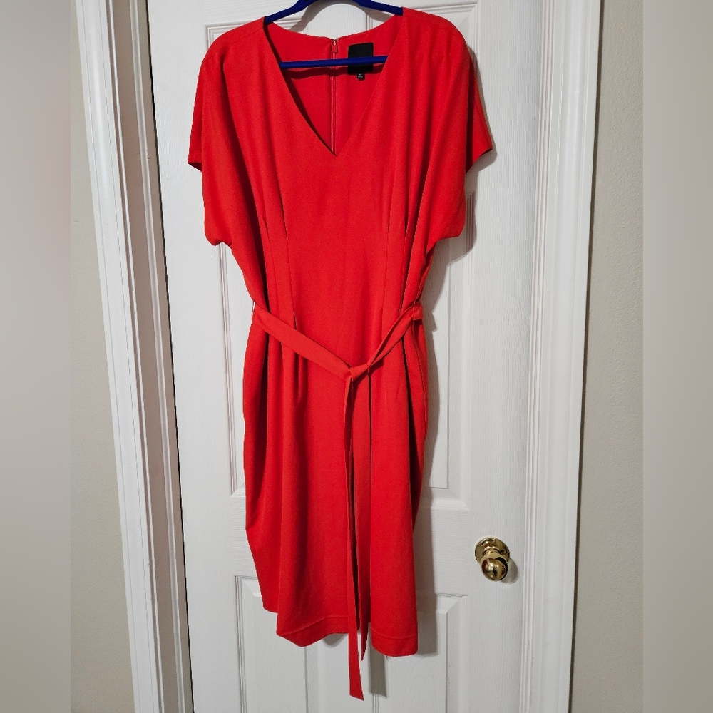 Vibrant Orange Midi Dress